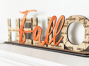 Hello Fall/Autumm/pumpkin standing decor (SVG file)